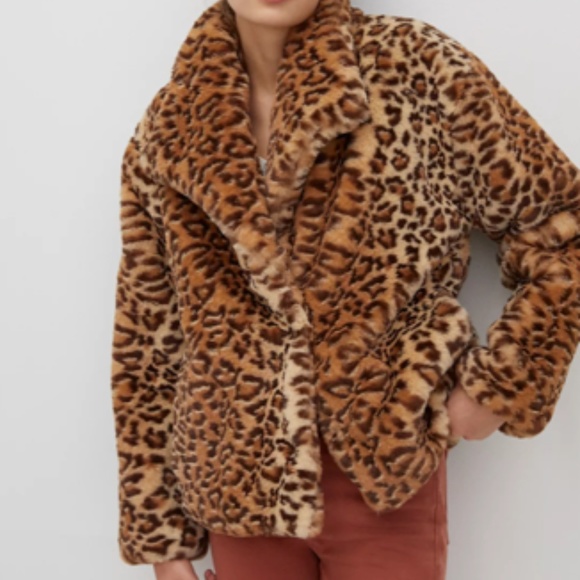 Anthropologie Leopard Faux Fur Jacket Size XS - Picture 3 of 7